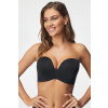Wonderbra Podprsenka Wonderbra Ultimate Strapless bardot Double Push-Up bez kostíc čierna 70/B