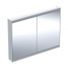 Geberit ONE - Zrkadlová skrinka s LED osvetlením, 120x90x15 cm, 2 dvierka, vstavaná, hliník 505.805.00.1