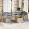 zahrada-XL Súprava záhradných pohoviek s vankúšom 8 pcs Béžová, svetlosivá 3357783