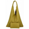 Talianska Kožená Kabelka Shopper Bag s Malou Kozmetickou Taštičkou 5820S Limetková