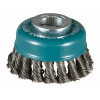 MAKITA miskovitá kefa z oceľového drôtu-splietaný drôt priemer 0,5 mm X-LOCK 80 mm D-73380