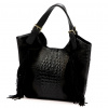 Dámska kožená kabelka Luka 25-019 CROCO čierna 37 x 32 x 13 cm