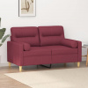 2místná pohovka s polštáři vínová 120 cm textil Červená 3200819