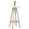 Design-Shop Barový stôl Livia natura, okrúhly - v107 x 60 x 60 cm - Biela