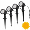 Solárna zapichovacia záhradná lampa - 4 x svetlomet 7W LED dióda LED LED (4 X 7W ZEMNÉ LED SVETLOMETY)