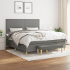 Boxspring posteľ s matracom tmavosivá 160x200 cm látka 3137006_sk