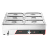 Vevor Ohrev jedla 1500W nerezový 6-panvový stolový bain-marie s vekom SYSPBWQ613FS94XZI001V2