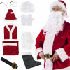 Springos Vianočný kostým Santa Claus 9-dielny vínový, veľ. dospelí