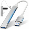 USB Hub Retoo 4-portový USB 3.0 hliníkový