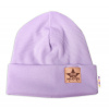Baby Nellys Rebrovaná dvojvrstvová čiapka s lemom lila