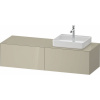 DURAVIT White Tulip závesná skrinka pod umývadlo na dosku (umývadlo vpravo), 2 zásuvky, 1600 x 550 x 408 mm, taupe vysoký lesk, WT4864RH3H30000