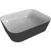 Polysan Umyvadlo na desku Banera 49,5x34,5 cm antracit mat bez přepadu 14596.52