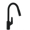 HansGrohe Focus M41 - Drezová batéria s vyťahovacou spŕškou, matná čierna 31815670
