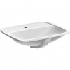 Geberit Selnova Square - Umývadlo 600x500 mm, s 1 otvorom na batériu, s prepadom, biela 500.308.01.1