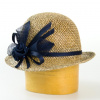Karpet Dámsky klobúk zdobený sinamay - tmavo modrá-57