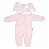 Baby Nellys Menčestrová kombinézka /overal s kožušinkou Cute Bunny - ružová, veľ. 68/74, 68/74 (6-9m)