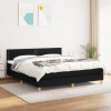 Posteľný rám boxspring s matracom čierny 160x200 cm látka