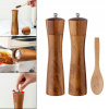 Ručný mlynček na korenie hnedý drevený 2 ks
