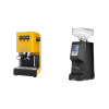 Gaggia New Classic EVO, yellow + Eureka Atom 60, black