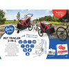 Duvo DUVO+ Pet trailer 2-in-1 Príves na bicykel pre domáce zvieratá a bugina v jednom do 30kg -Čierno/červená 123x62x96cm