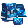 Školská taška Belmil 403-13 Classy Racing Blue Neon (set s peračníkom a vreckom)