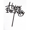 TOPPER PLEXA ZLATÁ čierna happy birthday