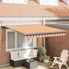 VidaXL Ručne zaťahovacia markíza - žltá a oranžová 350 x 250 cm