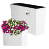 Záhradný kvetináč - GDAX Garden Pot + Príspevok Vysoké kvety kvety 19 x 56 biely lesk (ZÁHRADNÝ KVETINÁČ KADAX + VLOŽKA VYSOKÝ STOJAN KVETY 19 x 56 LESK BIELA)
