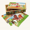 Puzzle zvieratká v drevenej krabičke Bino Drevené puzzle v krabičke zvieratka
