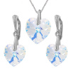 Nádherný set Swarovski elements srdce dúhový CRYSTAL AB 14mm