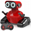 RC hračka robot na diaľkové ovládanie LED osvetlenie hrajúca červená 12x13 cm