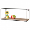 Autronic Polička nástěnná 40 cm, MDF, dekor dub, kov černý mat P-062 OAK