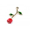 Kovový přívěsek / taháček na zip růže 3D Varianta: 2 červená zelená, Balení: 3 ks