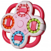Motorická hračka KIK Rotujúca kúzelná fazuľa Puzzle Ball, červená