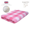 DRYBED Premium Vet Bed Káro ružový + biely 150 x 100 cm
