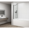 Polysan FISA vaňová zástena 600x1500mm, mm, čierna matná, číre sklo, FS1062-B