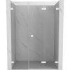 Mexen Lunar-F skladacie sprchové dvere pravé 120 cm, priehľadné, biele - 836S-120-050-20-00-P