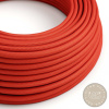 Kábel textilný Ultra Soft s lesklou červenou tkaninou, 2 x 0.75mm, 1 meter