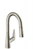 HansGrohe Talis M51 - Drezová batéria M5116-H160 s výsuvnou spŕškou, sBOX, vzhľad nehrdzavejúcej ocele 73850800