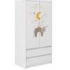 Detská šatníková skriňa s mačičkou a hviezdami 180x55x90 cm