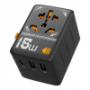 Tessan Cestovný adaptér WTA-01 Zástrčky EU UK AU US 2500W 2xUSB-A 1xUSB-C