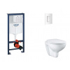 Grohe Rapid SL Set predstenovej inštalácie, klozetu, dosky SoftClose a tlačidla Skate Cosmopolitan, alpská biela SANI11BB3117-GR
