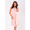 Dámske spoločenské šaty EVA & LOLA stredne dlhé ružové - Ružová / S - EVA & LOLA S