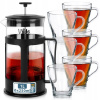 Kanvica french press so sitkom na kávu, čaj a bylinky 1L + poháre