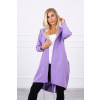 Dlhý kardigán s kapucňou LOVE MI9113 fialový