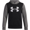 Chlapčenská mikina Under Armour, RIVAL FLEECE COLORBLOCK čierna,tmavo sivá,biela, M