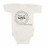 Body krátky rukáv Baby Nellys, Made with love, béžové - 80 (9-12m)