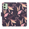 Flip pouzdro iSaprio na mobil Motorola Moto G54 5G - Ornamental Flowers 02 s kapsičkami na karty (Knížkové flipové pouzdro iSaprio pro mobil Motorola Moto G54 5G - Ornamental Flowers 02 - elegantní ob