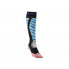 Dámské lyžařské ponožky Bridgedale Ski Easy On Over Calf Wmns Merino Performance black/coral - S (3-4,5) / EU 35-37 / 21-23 cm