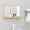 vidaXL Kúpeľňové zrkadlo, dub sonoma 60x10,5x37 cm, kompozitné drevo - Hnedá - 7917-149679